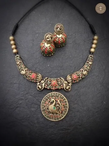 Magizhi Terracotta Necklace | Handcrafted Tamil Nadu Terracotta Jewellery