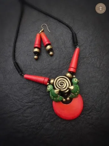 Kundavai Terracotta Necklace | Handcrafted Tamil Nadu Terracotta Jewellery