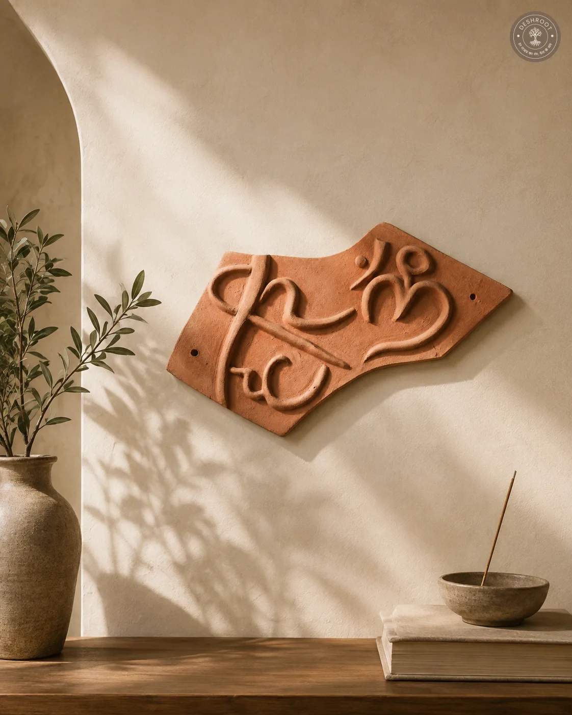 Handcrafted Terracotta Abstract Wall Art – Traditional Rajasthani Design
