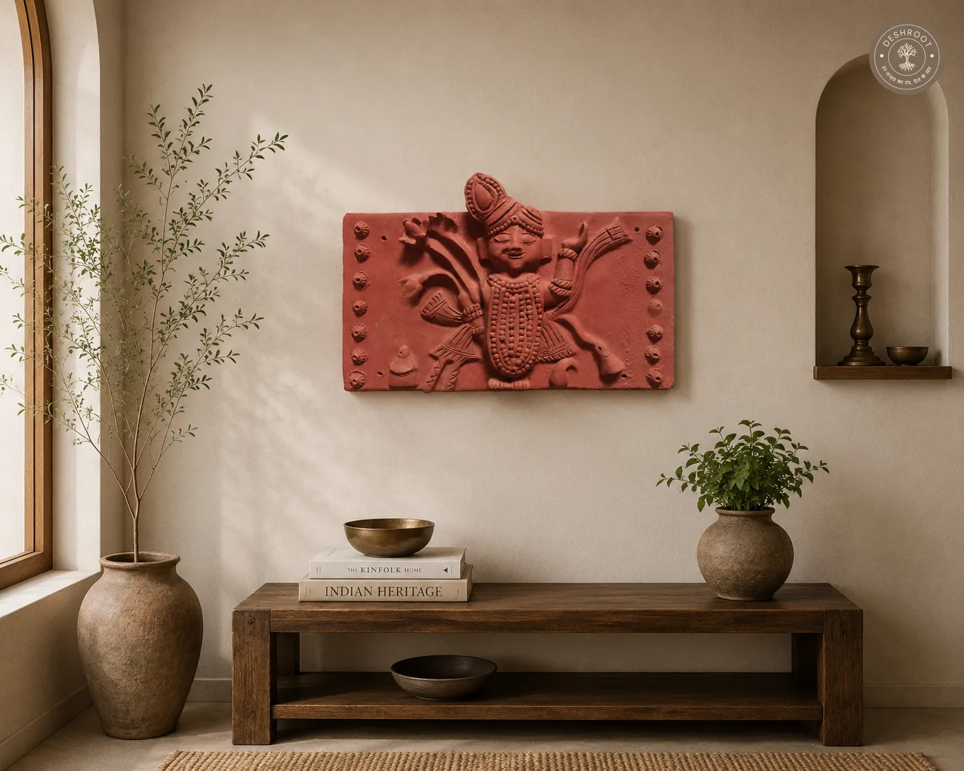 Rajasthani Terracotta Folk Art Wall Panel
