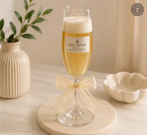 Hill Pour Champagne Light Lemongrass Gel Wax Candle