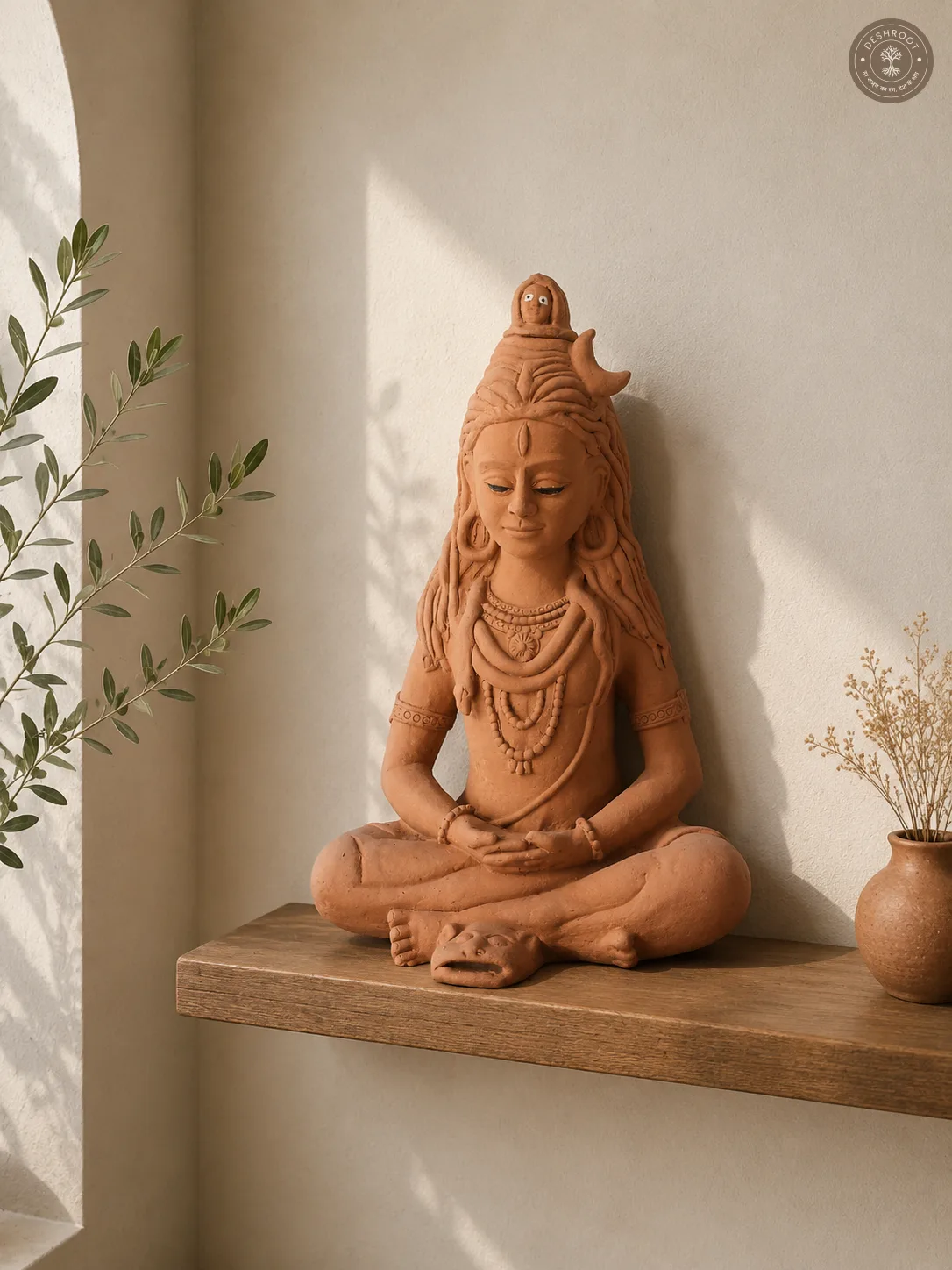 Handcrafted Terracotta Shiva Meditation Idol