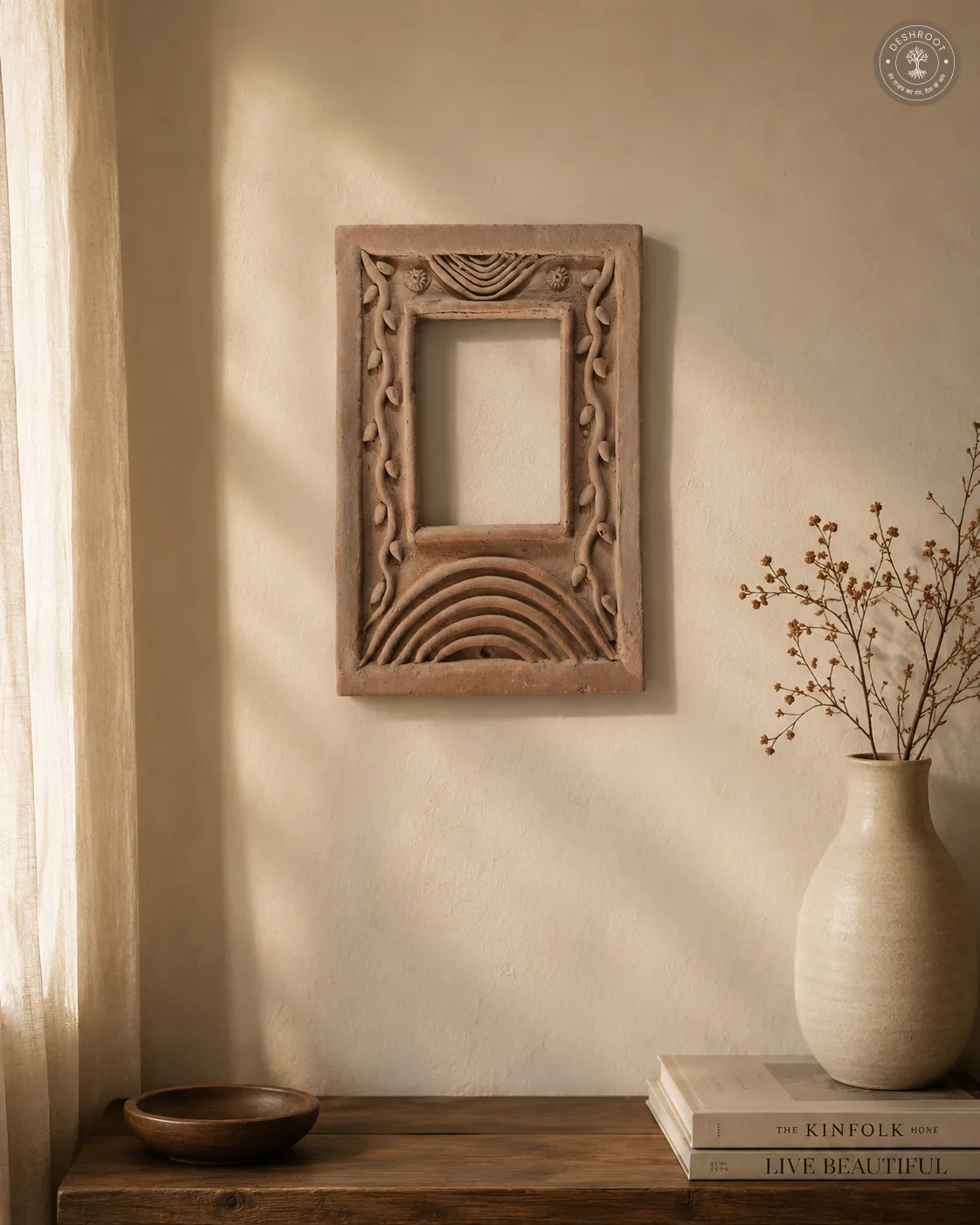 Rajasthani Handcrafted handcrafted terracotta Floral Arch Wall Hanging