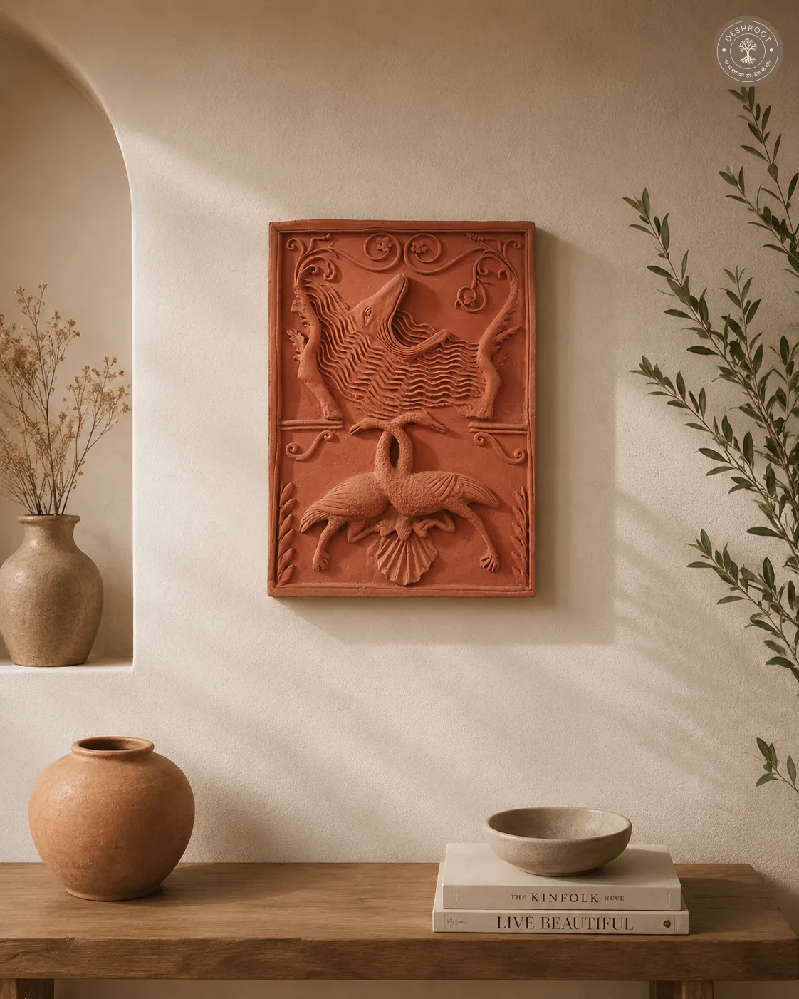 Handcrafted Rajasthani Swan Couple Wall Hanging