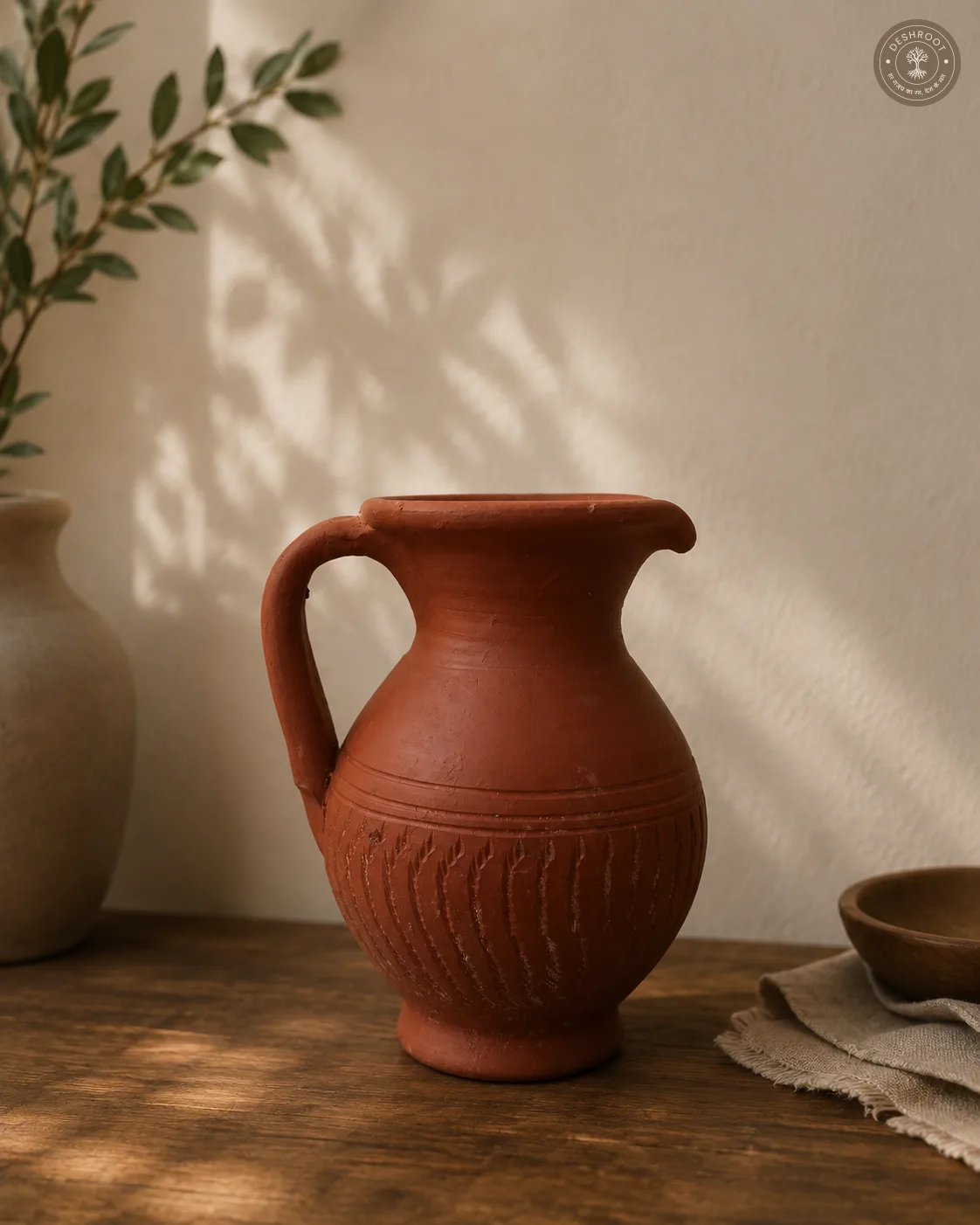 Rustic Terracotta Handcrafted Pitcher