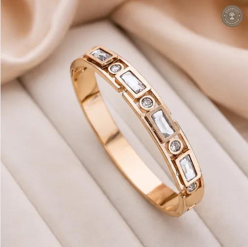 Golden GeoSpark Crystal Anti-Tarnish Kids Kada