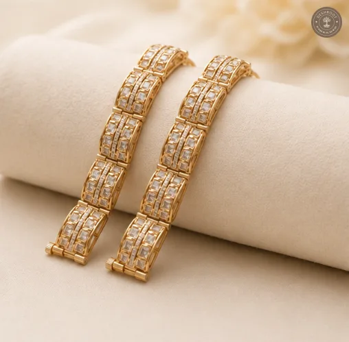 Aurelia Regal Square-Cut Crystal Gajra Bracelets