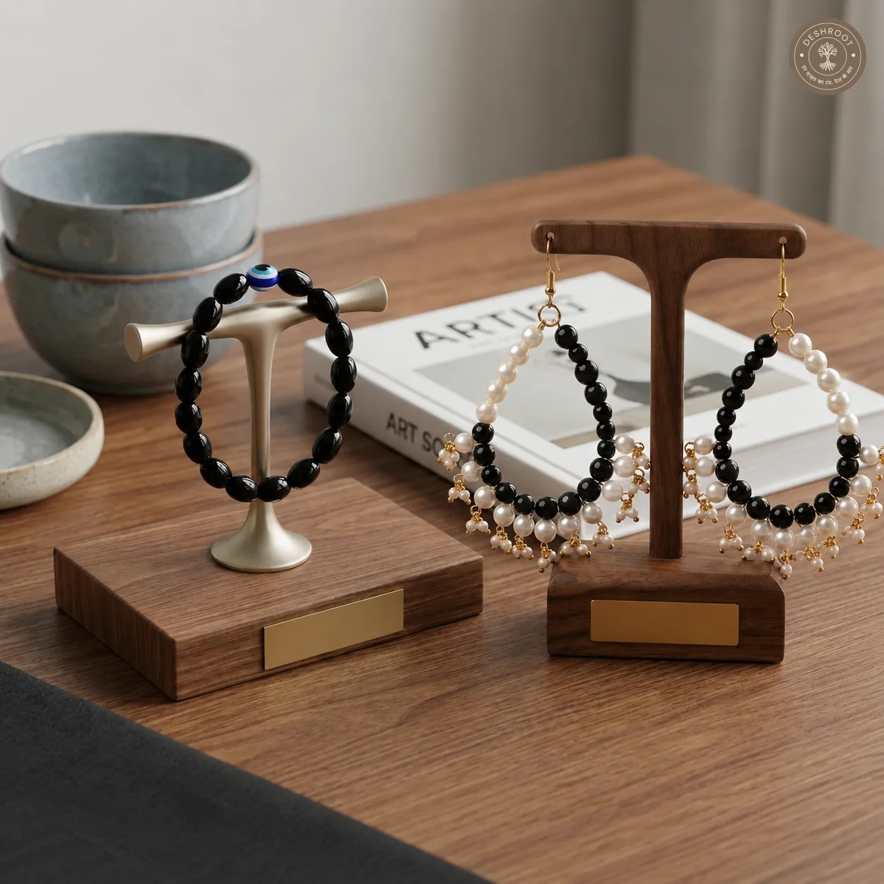Midnight Evil Eye Bracelet And Earrings (Combo)