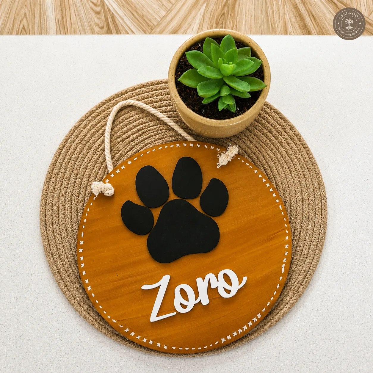 Personalized Paw Print Pet Name Hanging Plaque – Zoro