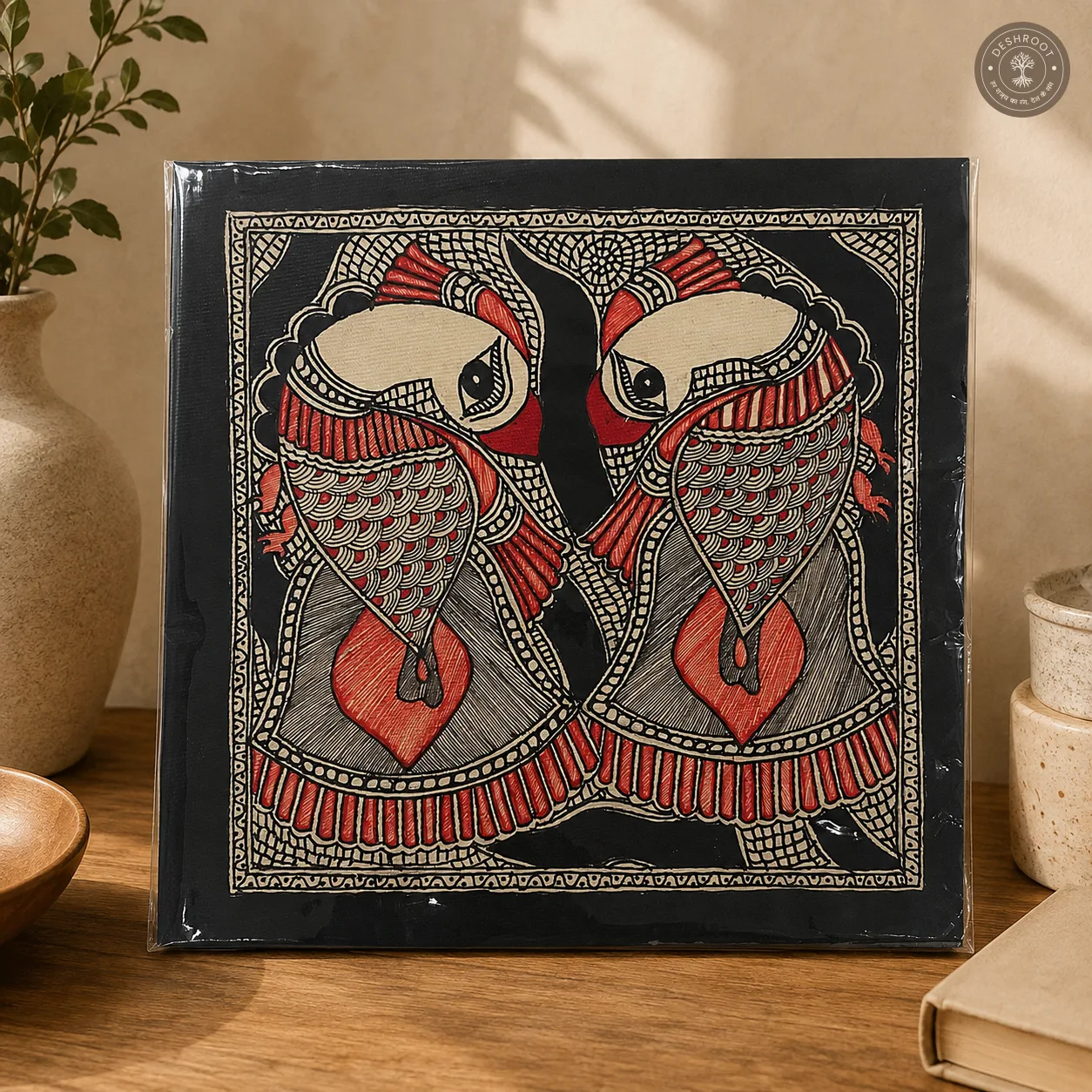 Madhubani Prem Pakshi Folk Painting