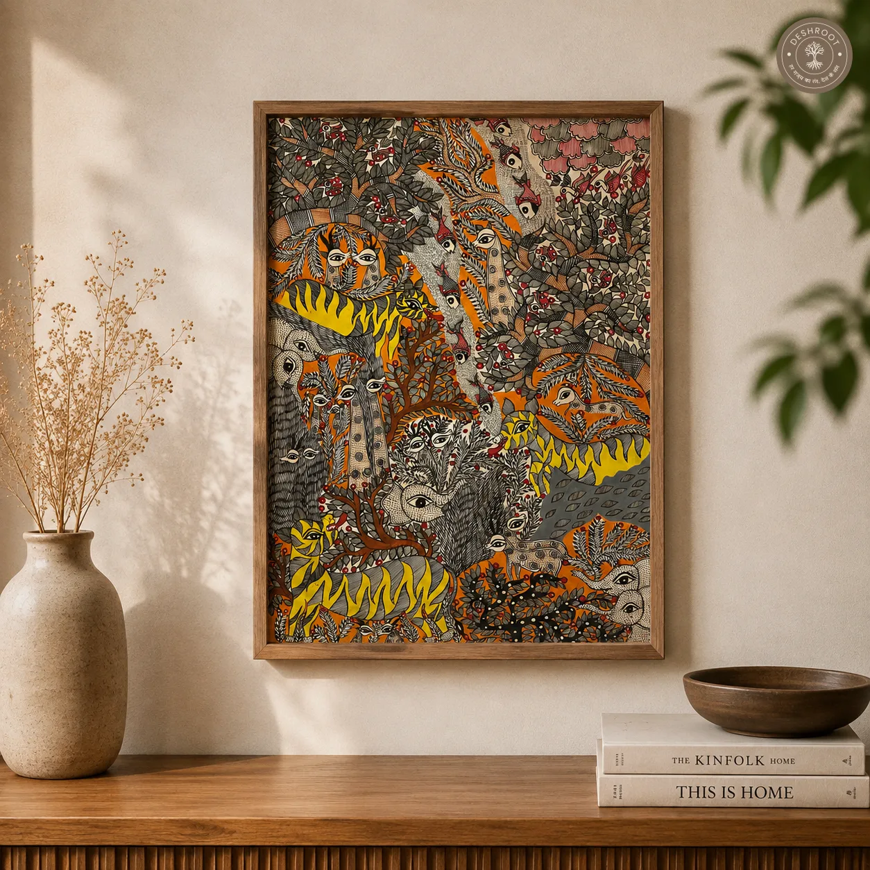 Madhubani Van Jeevan Wildlife Painting