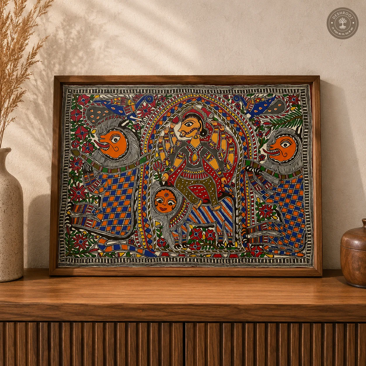 Madhubani Devi Shakti Folk Painting