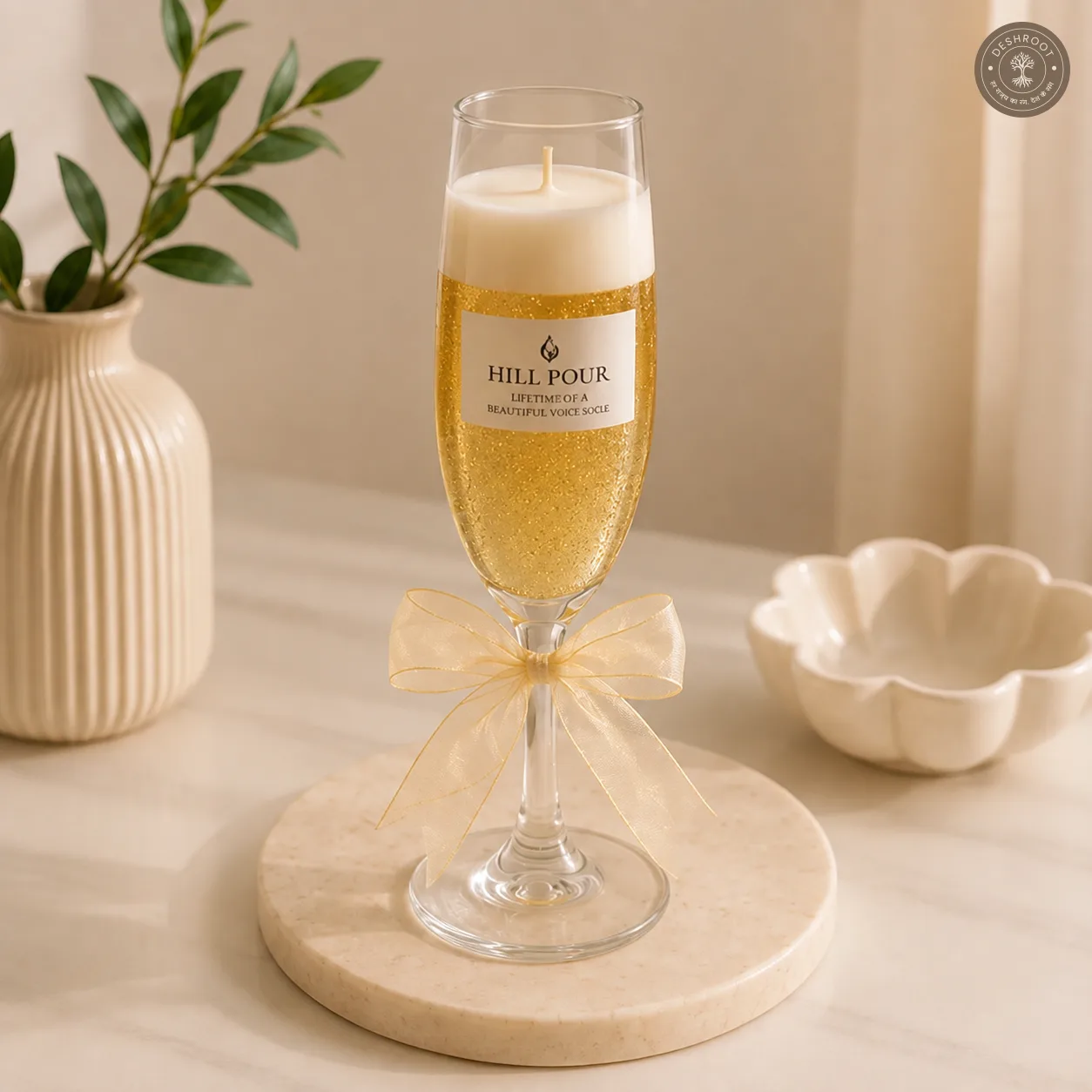 Hill Pour Champagne Light Lemongrass Gel Wax Candle