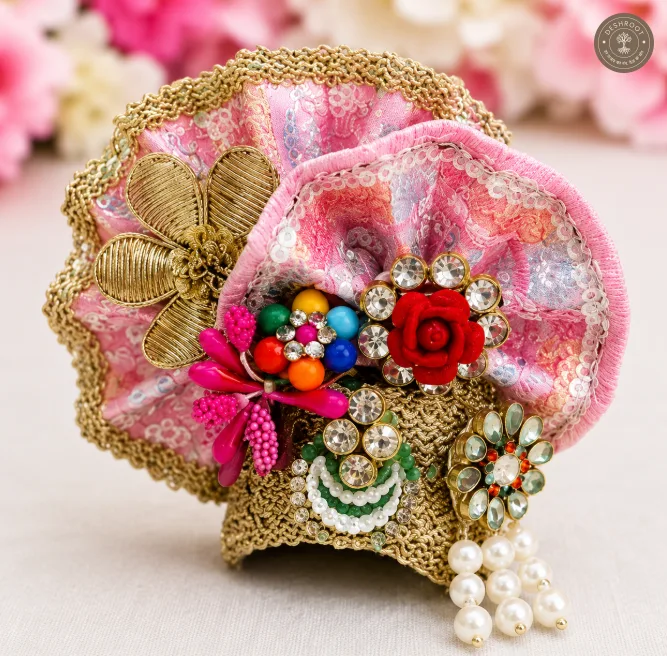 Laddu Gopal No. 5 Designer Floral Mukut