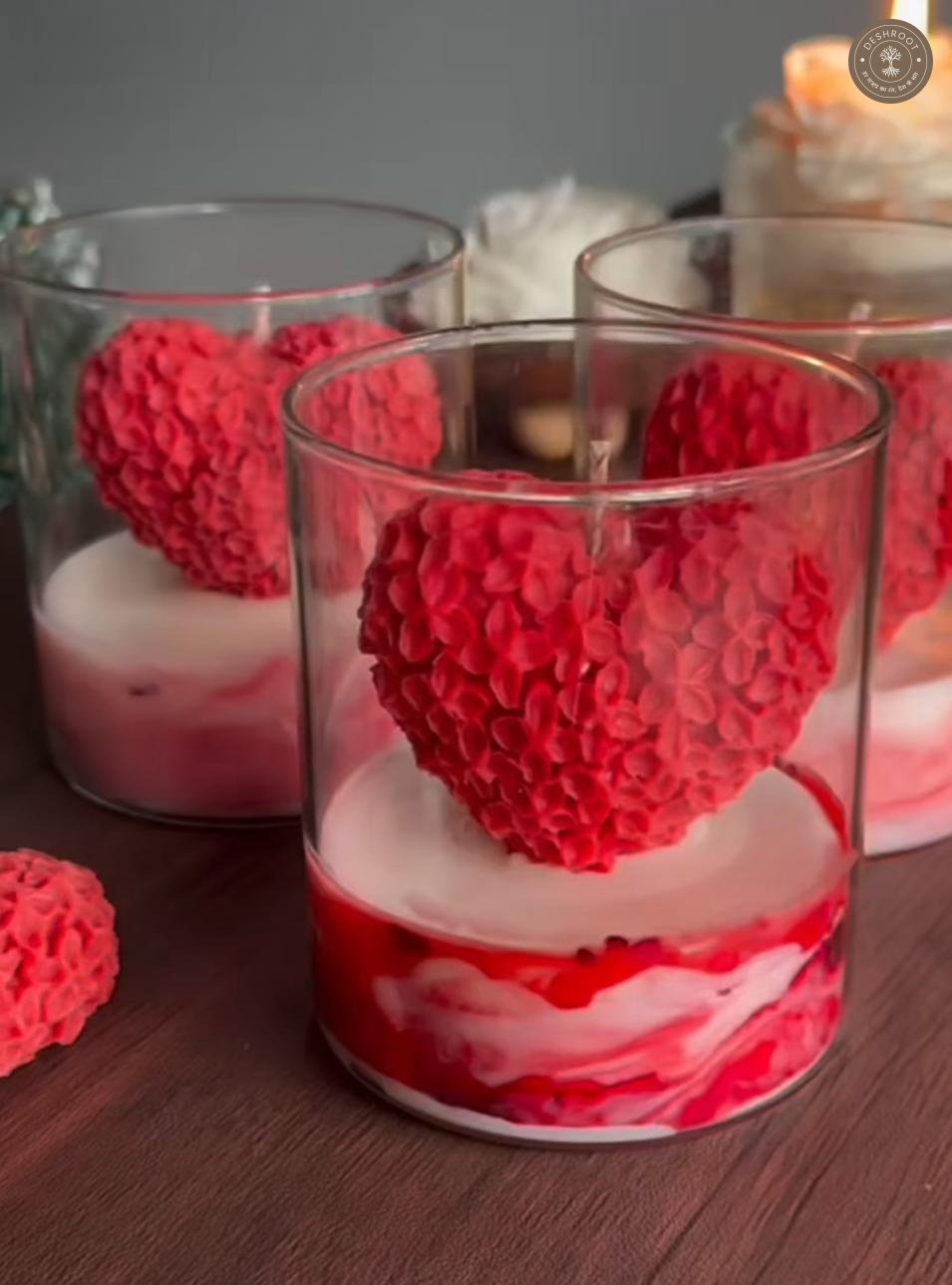 Heartful Love Glass Jar Candle