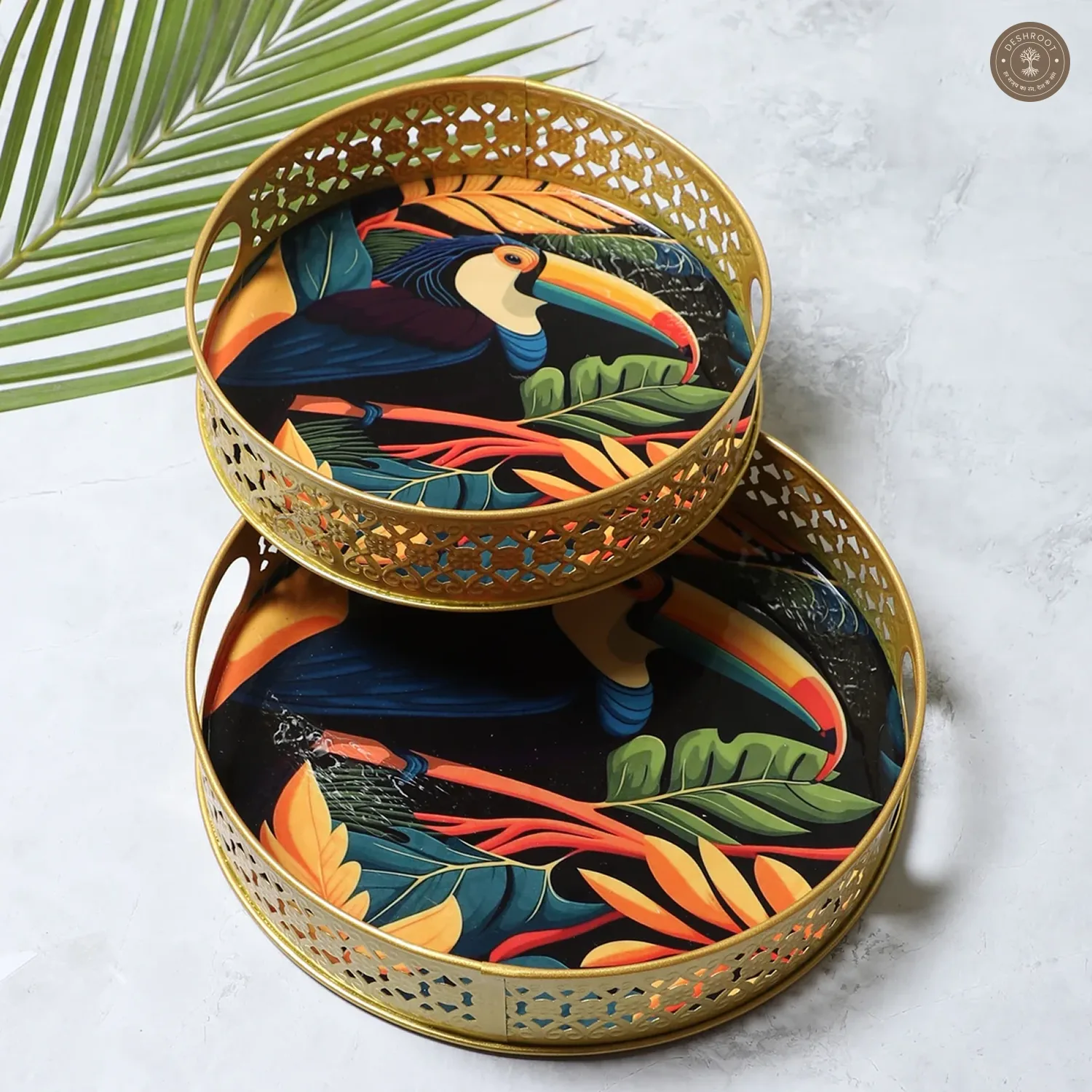 Blue Bird Tray Set of 2