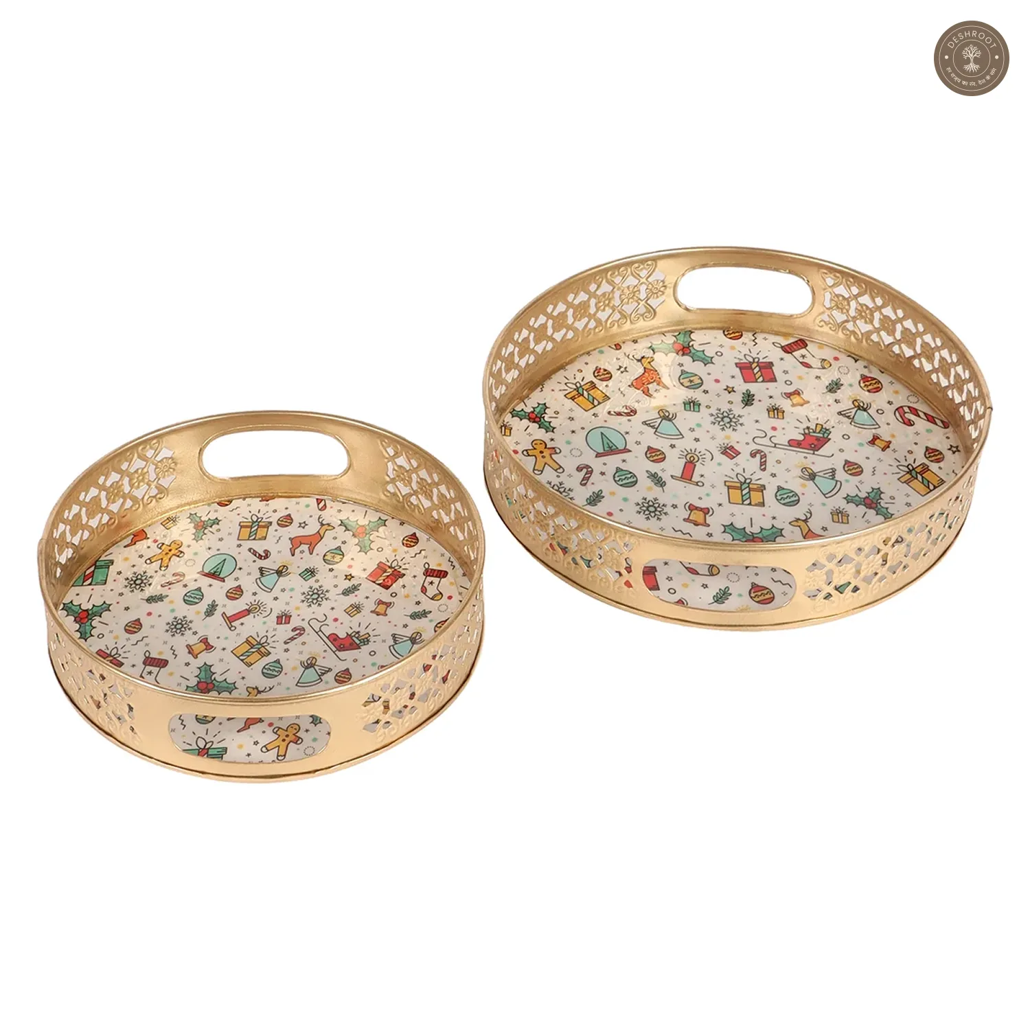 Christmas Gifts Metal Basket Set of 2