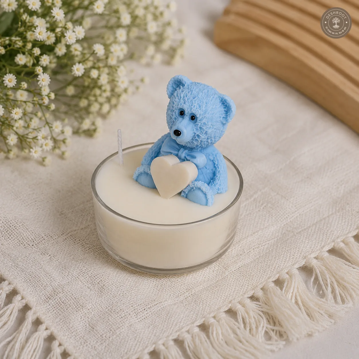 Cutie-Pie Teddy Heart Candle