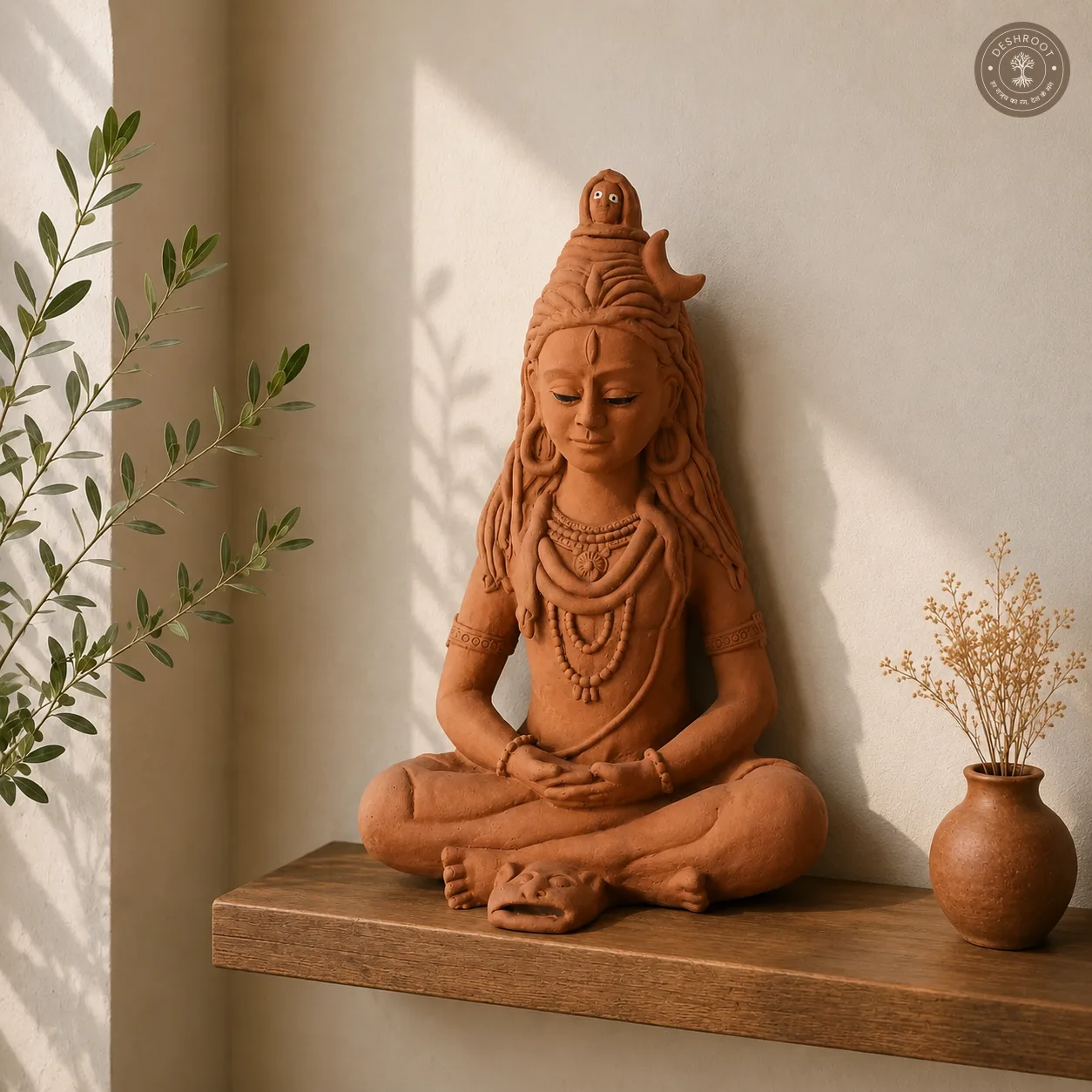 Handcrafted Terracotta Shiva Meditation Idol