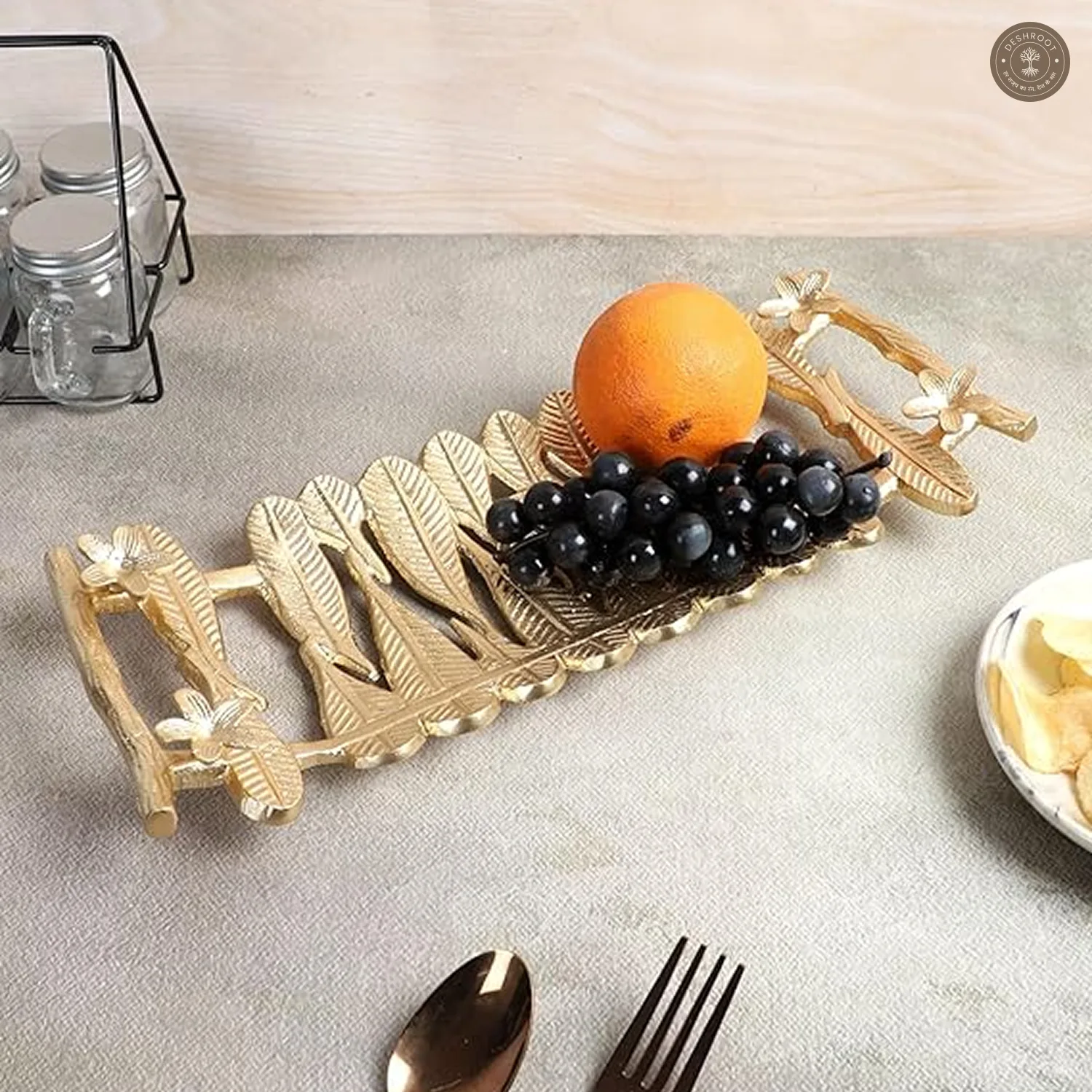 Aluminium Gold Leaf Fruit Platter