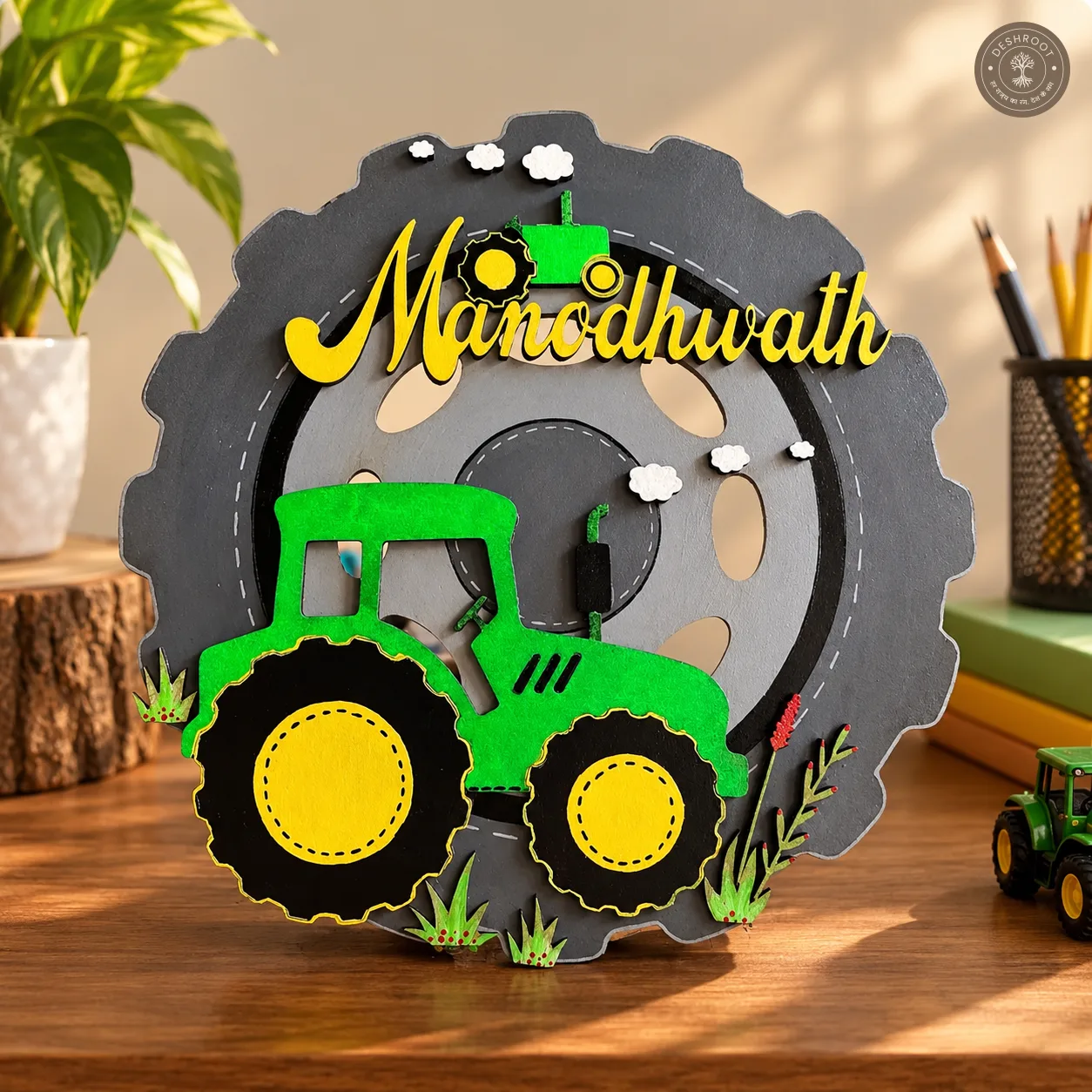 Tractor theme wheel nameboard