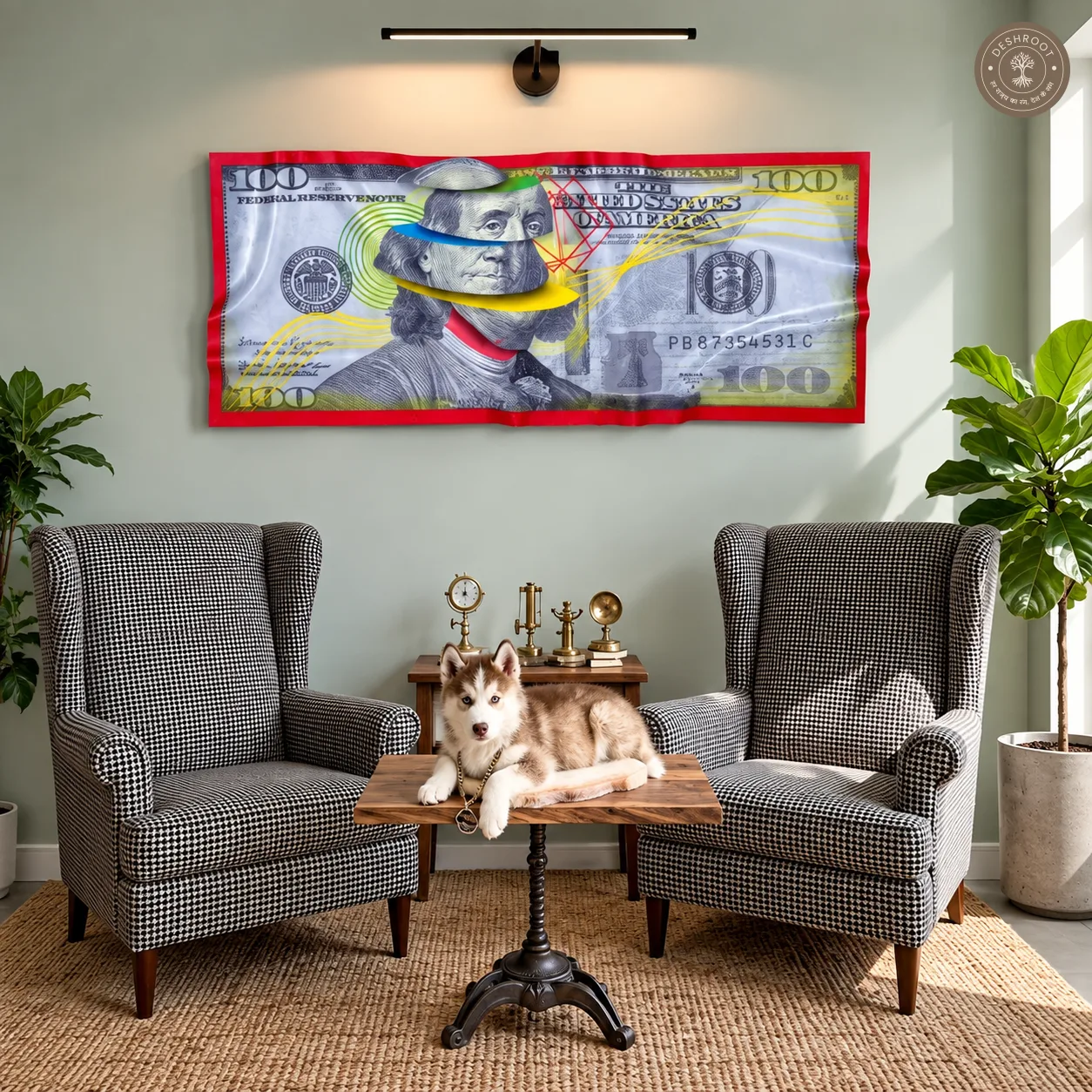The Cut $100 Bill Wall Art | Abstract Currency Pop Art for Modern Home & Office Décor