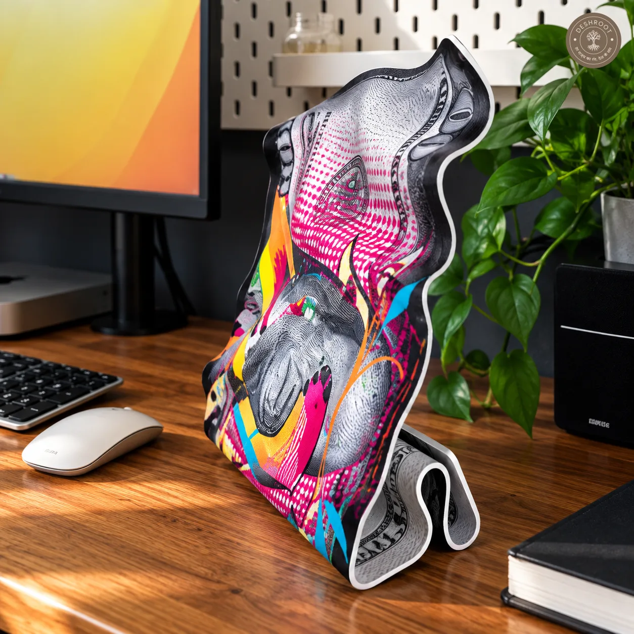 Blinded by the Bucks Tabletop Art | Modern Money-Inspired Statement Desk Décor