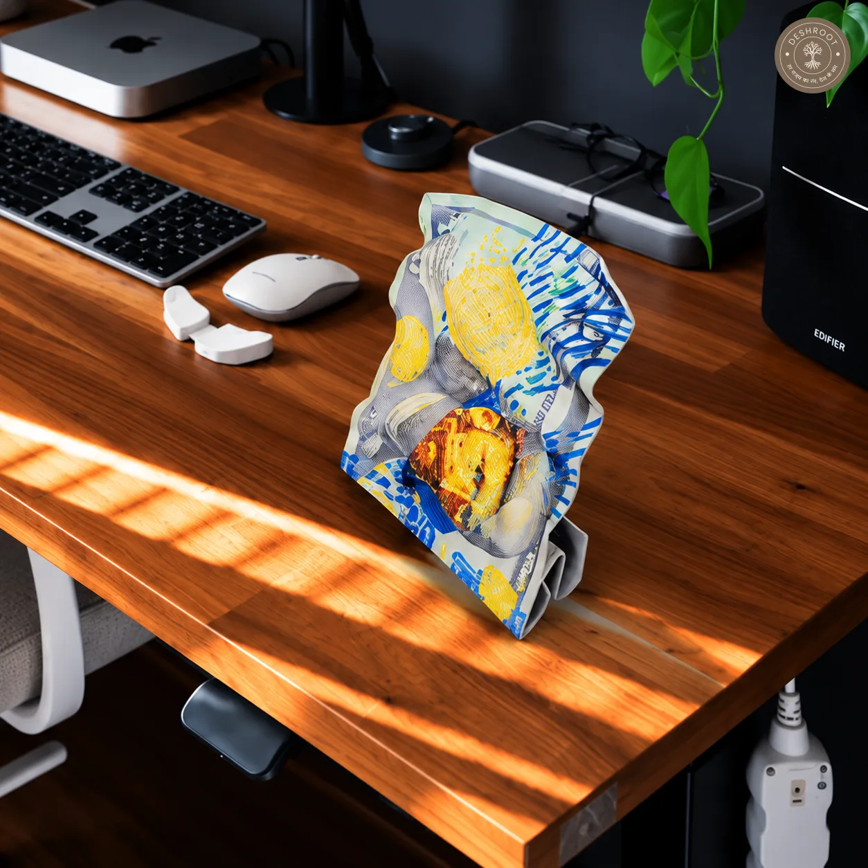 Starry Bills Tabletop Art - Artistic Currency-Inspired 3D Desk Décor & Statement Showpiece
