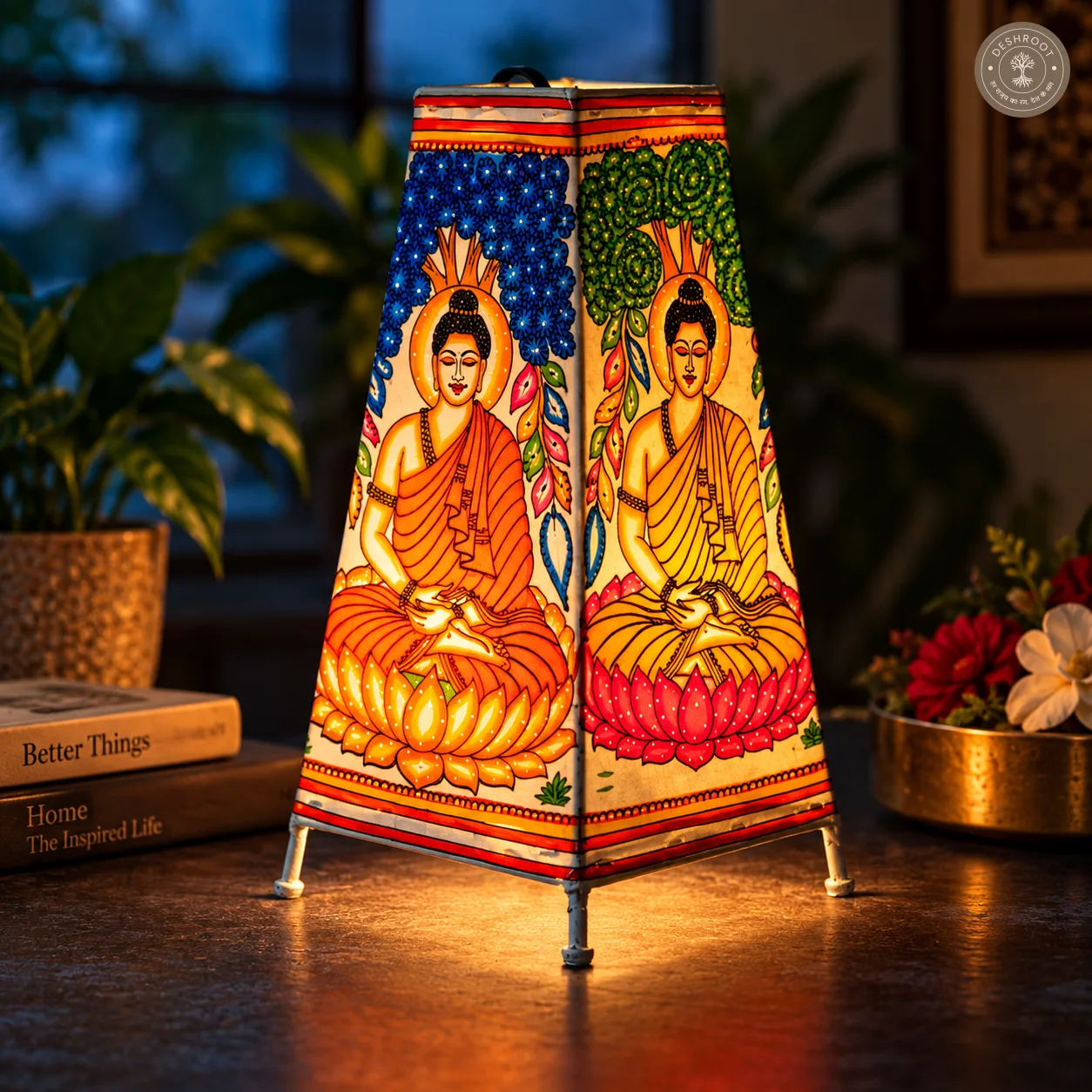 Handcrafted Buddha Tholu Bommalata Table Lamp