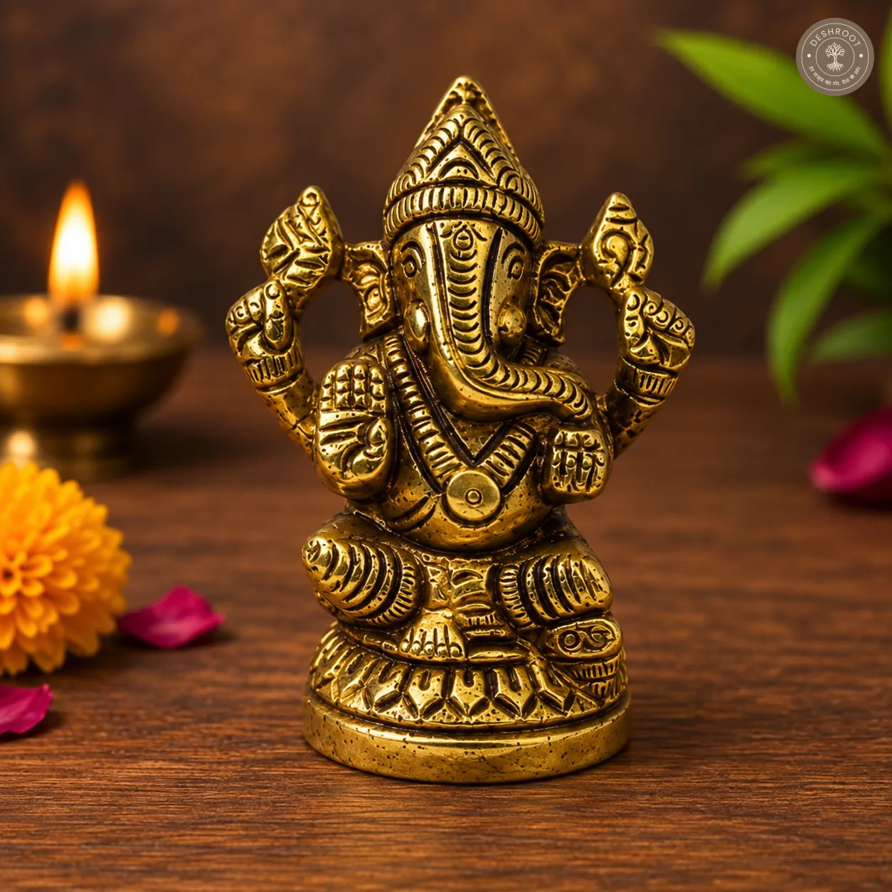 Handcrafted Mini Brass Lord Ganesha Idol