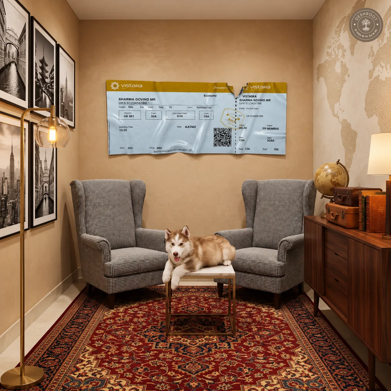 The Vistara Boarding Pass Wall Art | Luxury Indian Airline Travel Décor & Statement Art