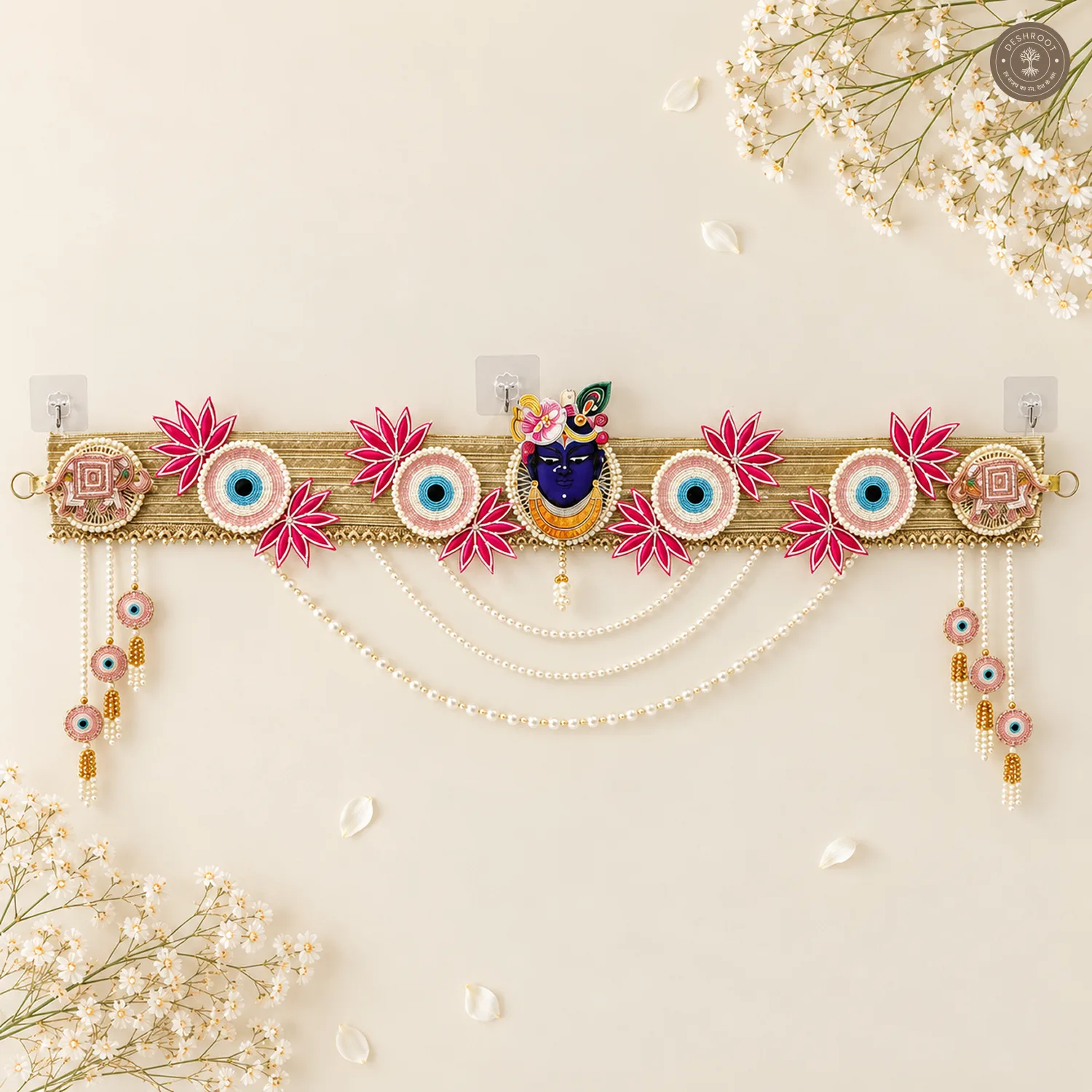 Shreenathji Pink Lotus & Evil Eye Bandhanwar