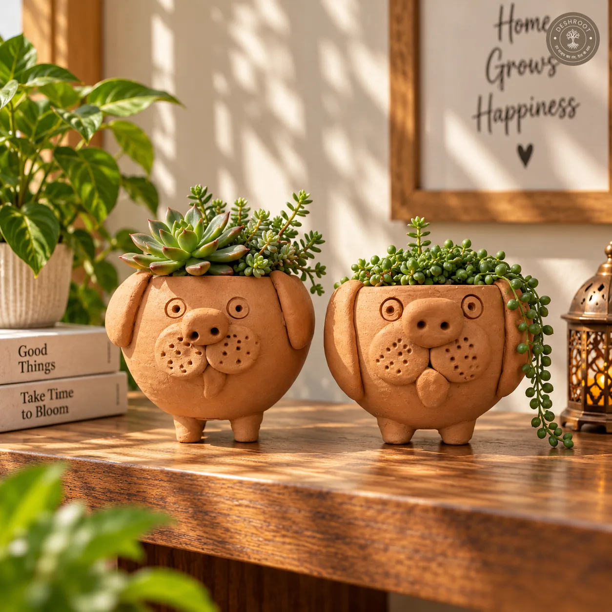 Terracotta Dog Planter Set of 2