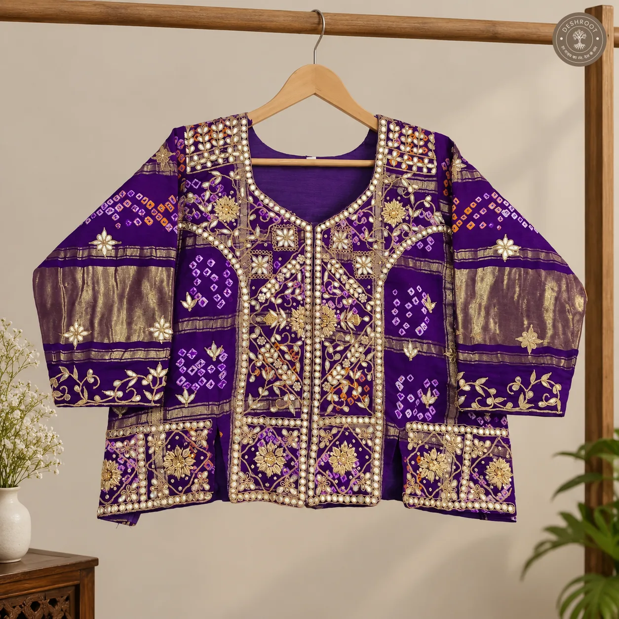 Pure Gajji Silk Gharchola Jacket Blouse