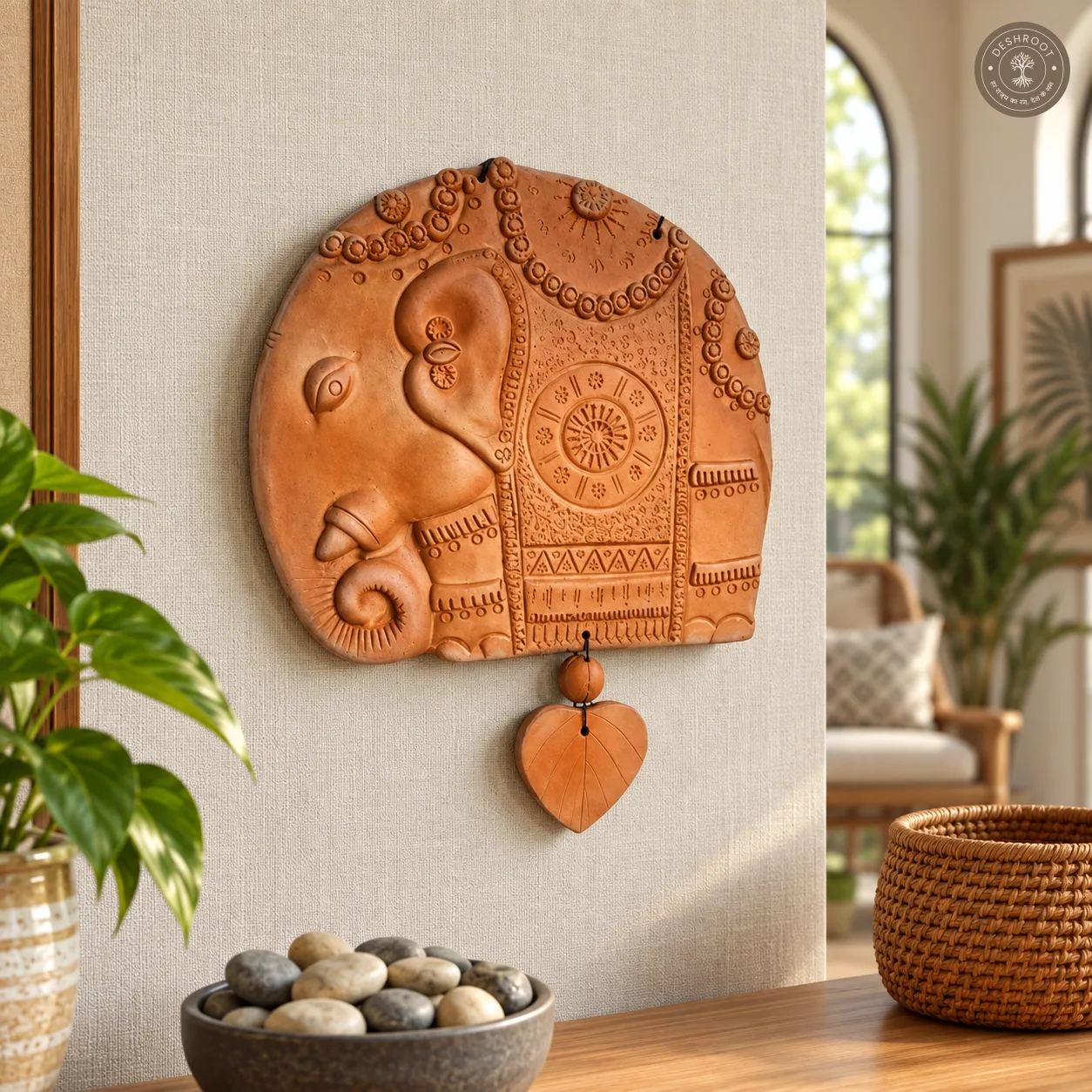 Terracotta Elephant Wall Plate