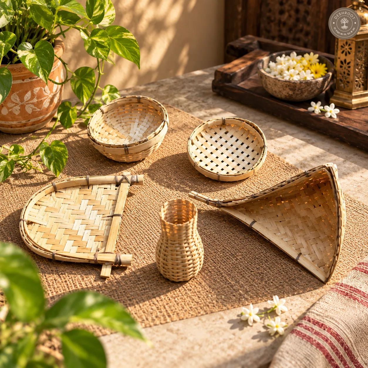 Miniature Cane/Bamboo Decorative Set of 5