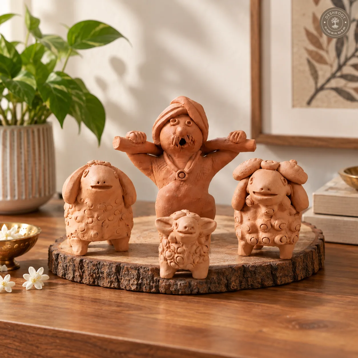 Terracotta Sheep Family