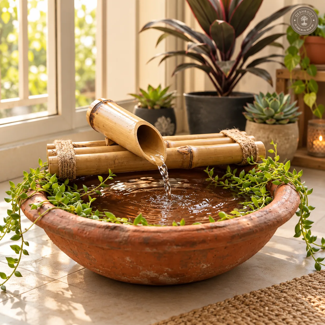 Bamboo Single Spout Water Fountain
