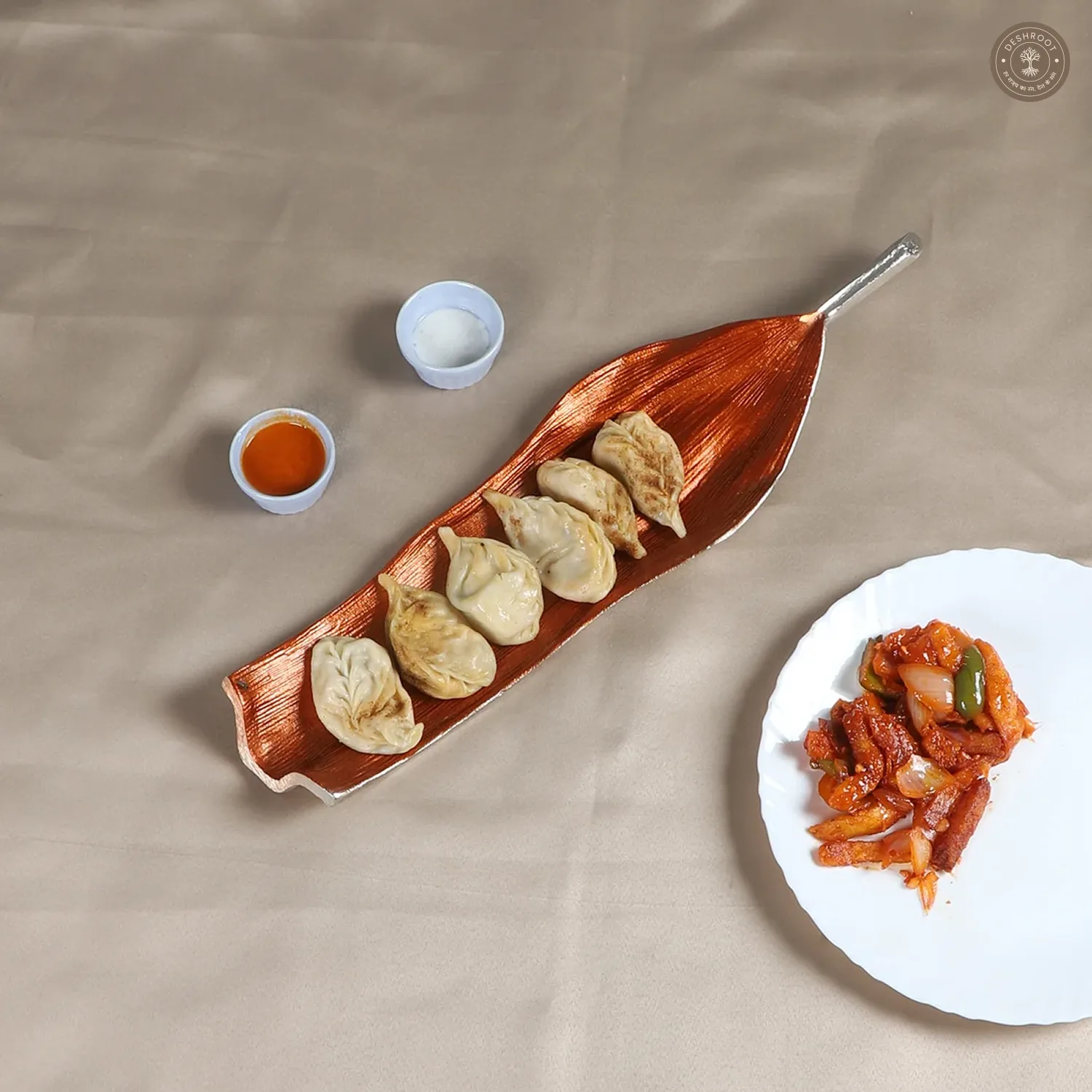 Banana Leaf Aluminium Platter