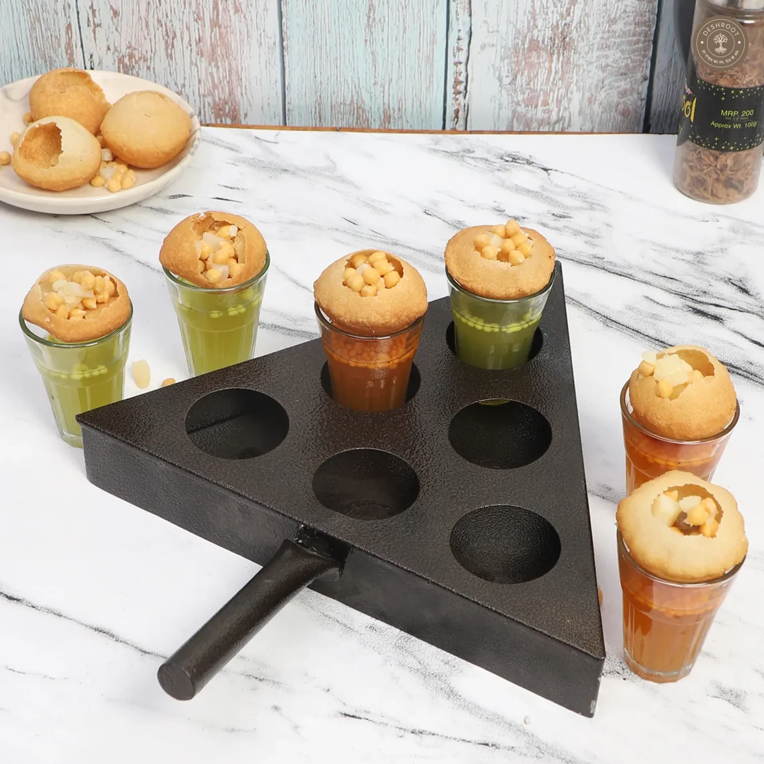 Gol Gappa Shots Khurpi Platter