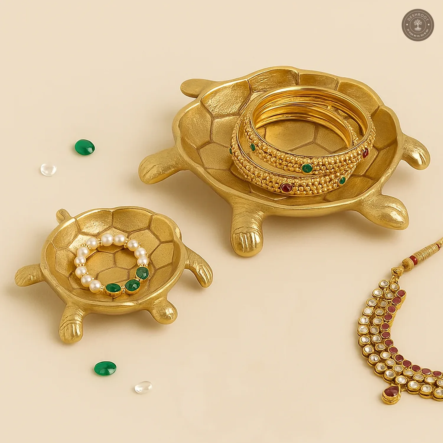 Gold Tortoise Trinket Organiser Set