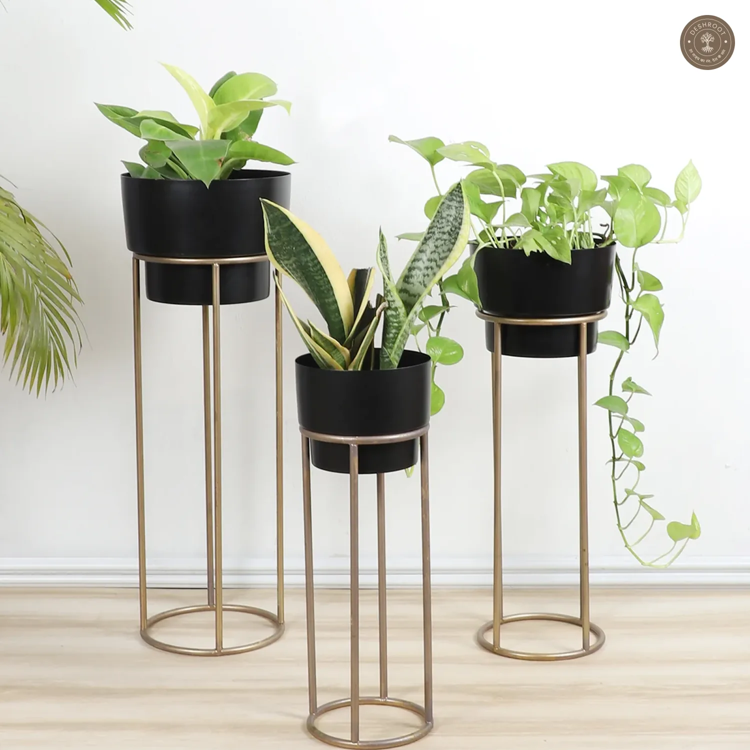Black FLower Pot Planter Set of 3