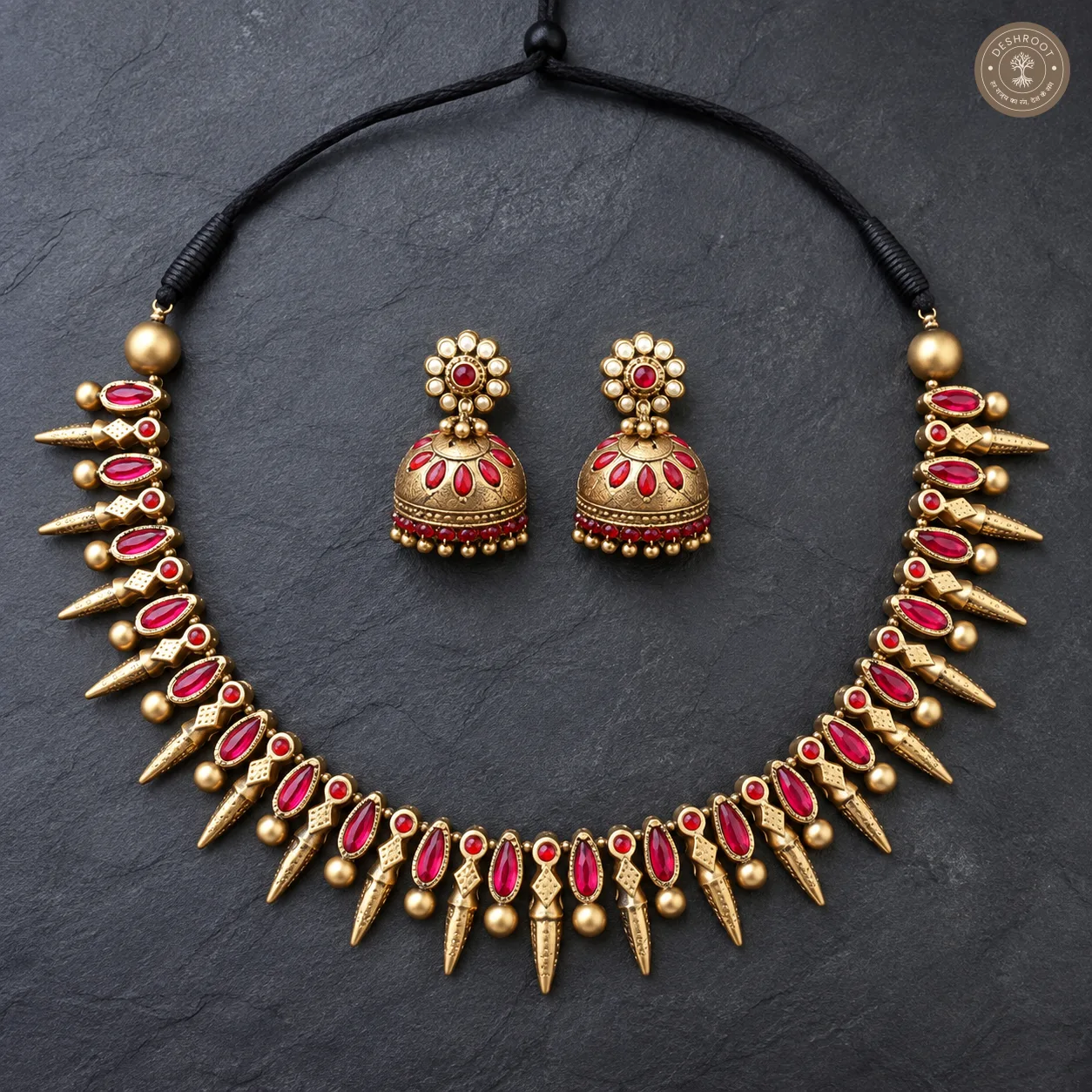 Puvika Terracotta Necklace – Handcrafted Tamil Nadu Terracotta Jewellery with Natural Clay Finish for Saree, Kurta, Festive & Ethnic Wear