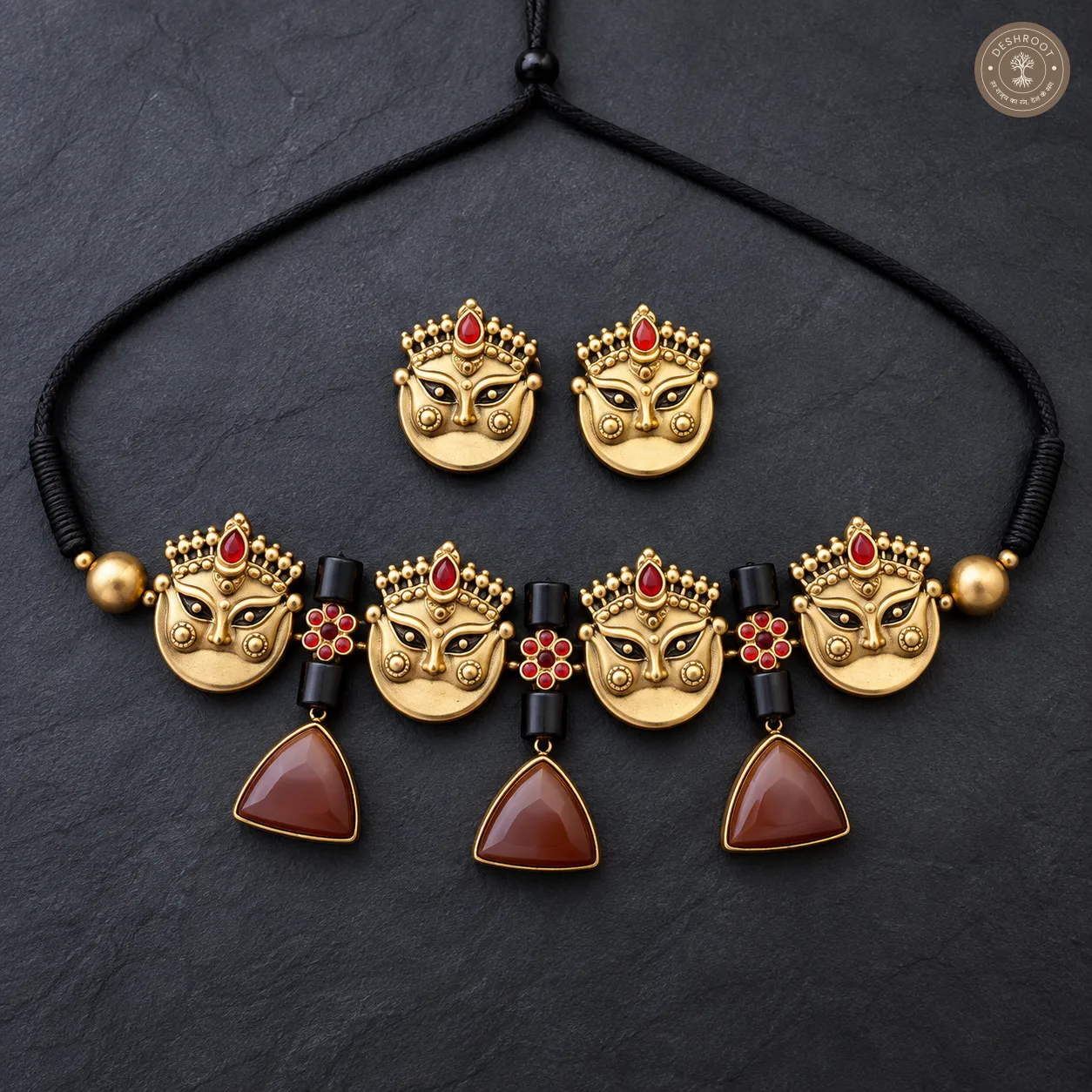 Aaradhya Terracotta Necklace – Handcrafted Tamil Nadu Terracotta Jewellery with Natural Clay Finish for Saree, Kurta, Festive & Ethnic Wear