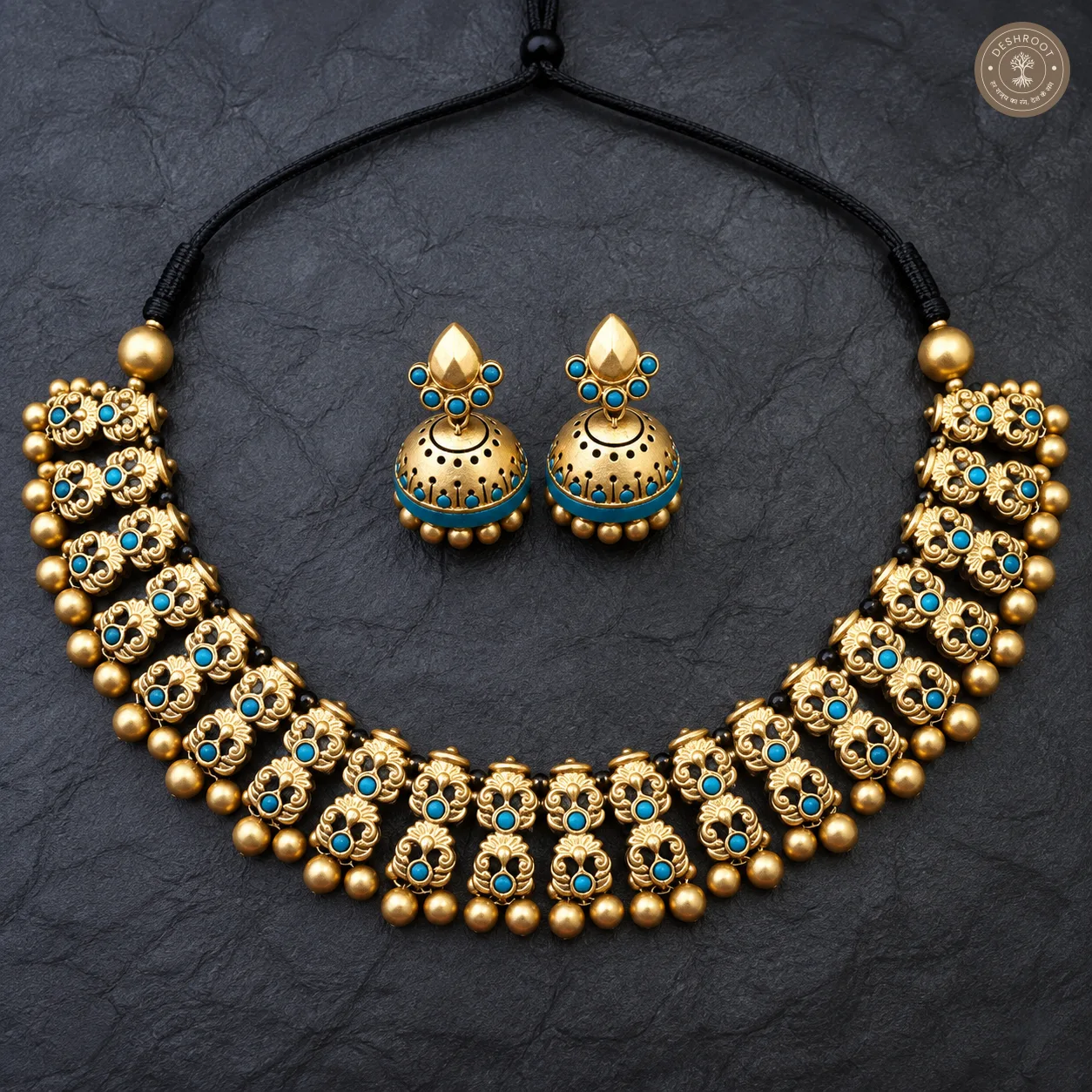 Oviya Terracotta Necklace – Handcrafted Tamil Nadu Terracotta Jewellery with Natural Clay Finish for Saree, Kurta, Festive & Ethnic Wear