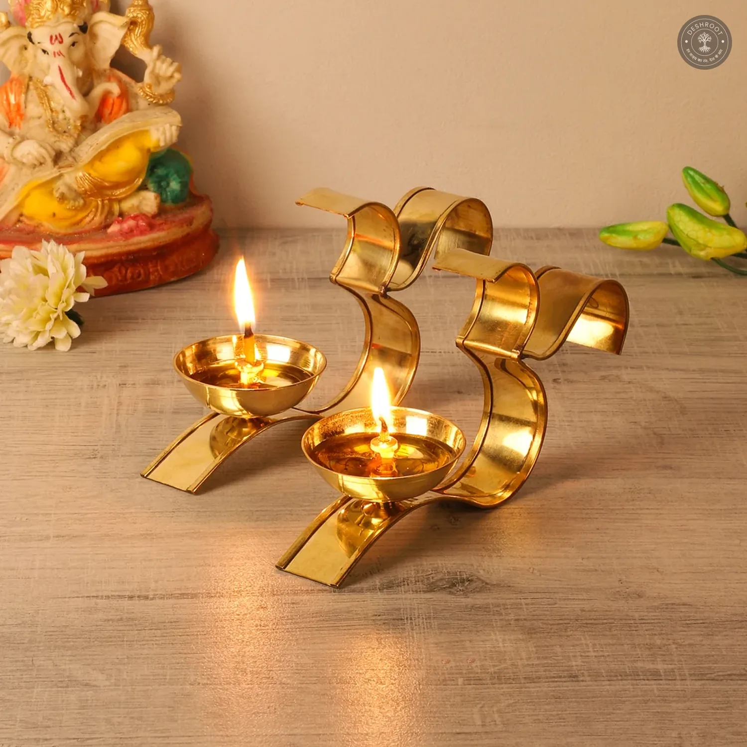 Om Akhand Dia Set of 2