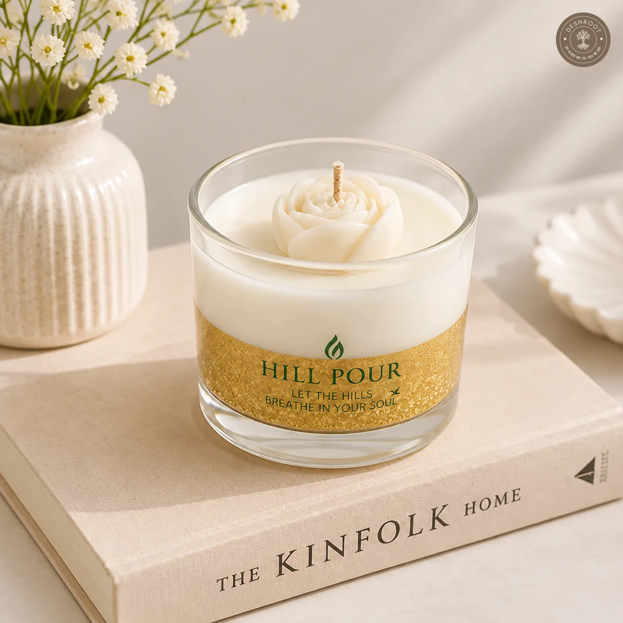 Hill Pour Rose Charm Lemongrass Soy & Gel Wax Candle