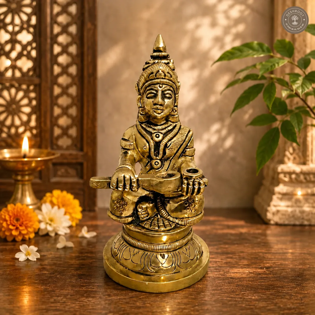 Handcrafted Brass Annapurna Devi Idol – 250 gms Traditional Goddess Annapurna Statue for Home Temple, Pooja Room, Kitchen, Spiritual Décor & Auspicious Gifting