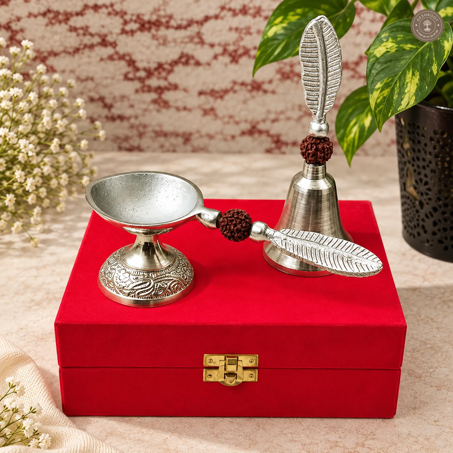 Premium Silver Plated Pooja Gift Set