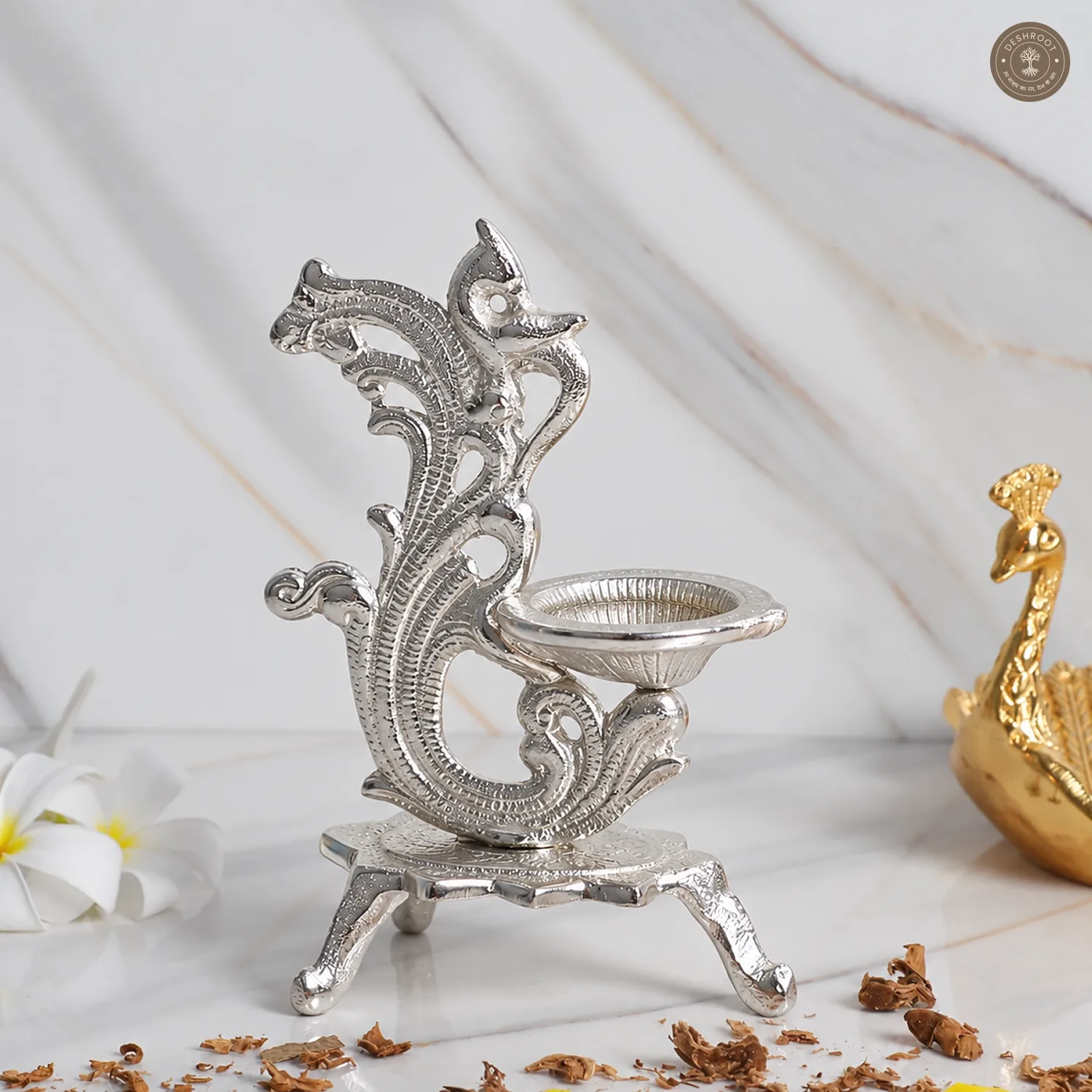 Silver ALuminum Peacock Dia